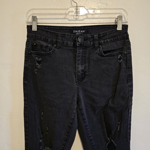 Enjean - 27x26 High Rise Distressed Skinny Jeans - Picture 3 of 14